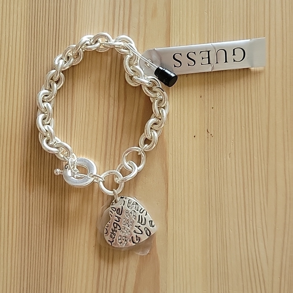 NWT GUESS Silver-tone Charm Bracelet
